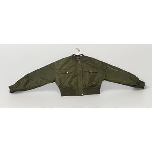 Ci Sono Coat Olive Green Padded Lined Zip Up Bomber Flight Jacket Size M - Retro